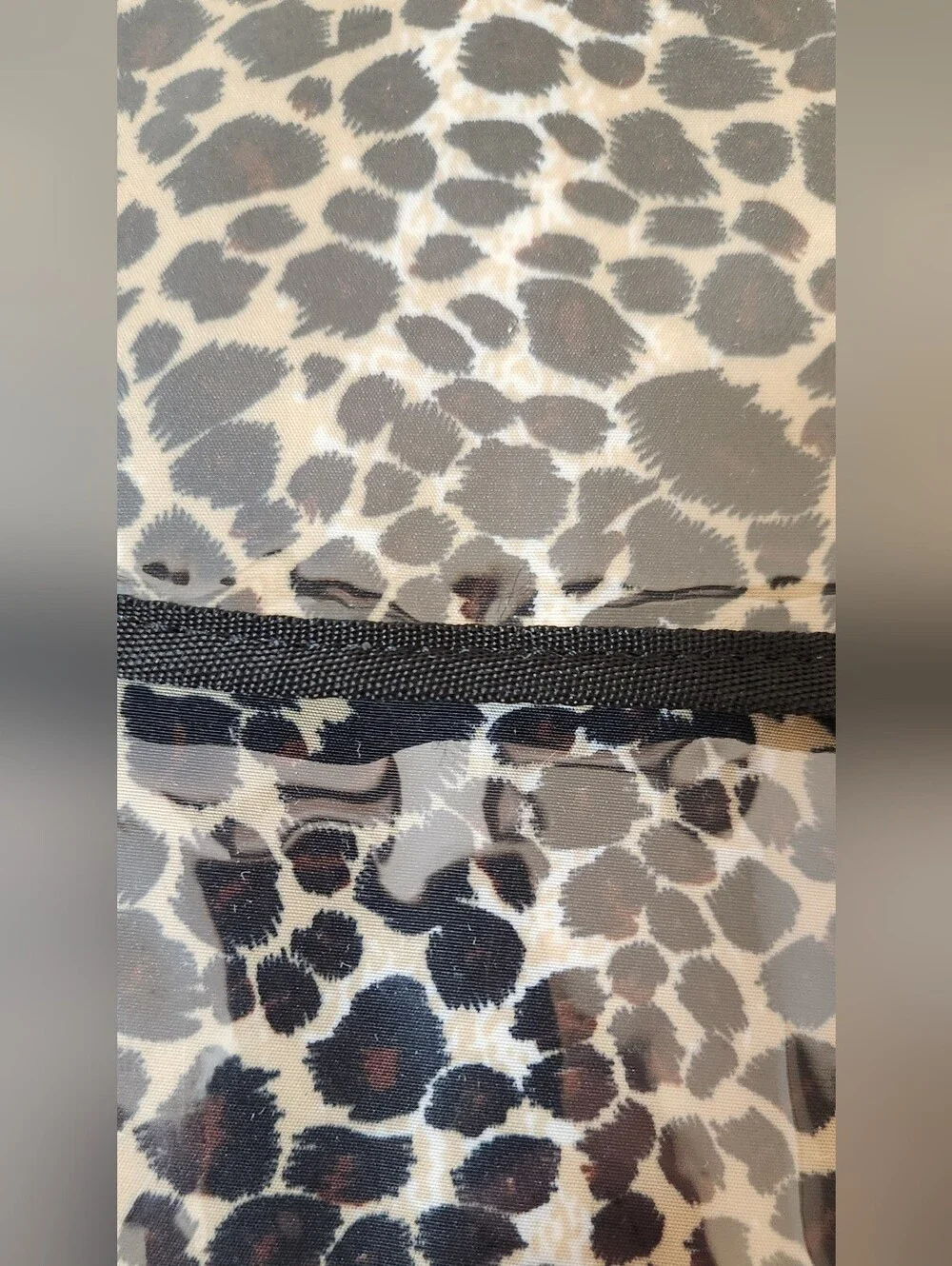 Travelon Leopard Print Travel Pouch Bag - Black & Cream NWOT